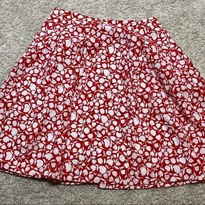 Talbots Size 18W Red and White Fit and Flare Skirt Plus Size